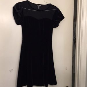 Black velvet dress with heart shaped neckline